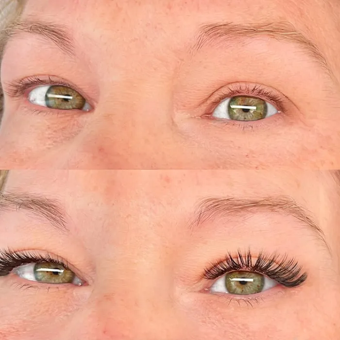 Wimpernverlängerung im Detail, Arbeit von Lisa Prezer
